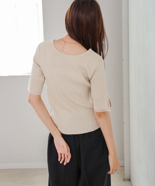 Bab(バブ)の「前後2WAYホールデザインニットトップス(Tシャツ/カットソー・レディース・アイボリー/チャコールグレー/ブラウン/レッド・FREE)」の10枚目の写真