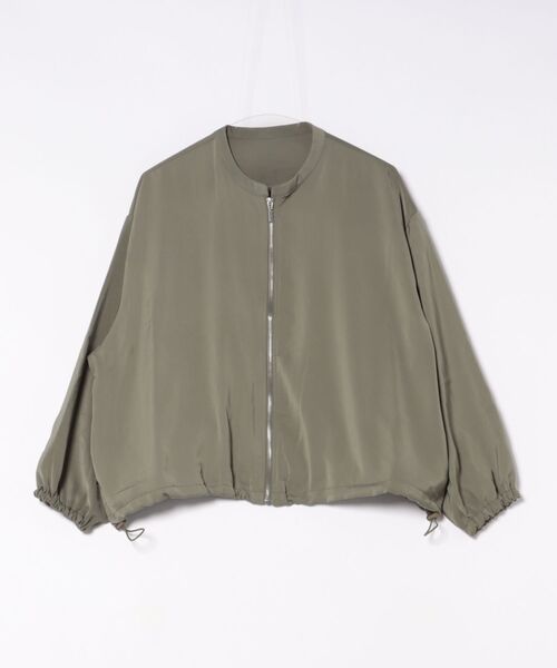 INTERPLANET(インタープラネット)の「【撥水・UV加工】ダブルクロスノーカラーブルゾン(ブルゾン・レディース・ライトグレー/ブラック/カーキ・FREE)」の16枚目の写真