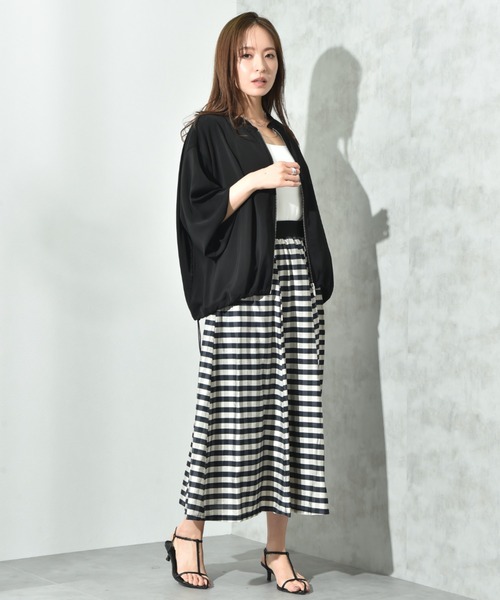 INTERPLANET(インタープラネット)の「【撥水・UV加工】ダブルクロスノーカラーブルゾン(ブルゾン・レディース・ライトグレー/ブラック/カーキ・FREE)」の7枚目の写真