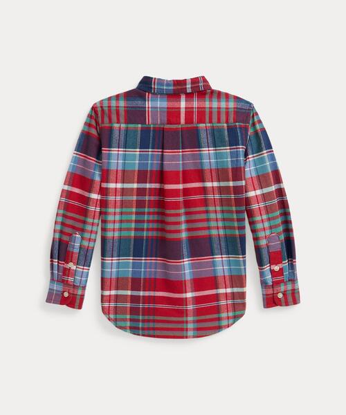 POLO RALPH LAUREN CHILDRENSWEAR(ポロ ラルフ ローレン チルドレンズウェア)の「チェック ブラッシュド コットン オックスフォード シャツ(シャツ/ブラウス・キッズ・レッド・6/3/4/7)」の2枚目の写真