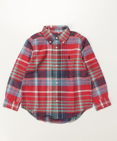 POLO RALPH LAUREN CHILDRENSWEAR(ポロ ラルフ ローレン チルドレンズウェア)の「チェック ブラッシュド コットン オックスフォード シャツ(シャツ/ブラウス・キッズ・レッド・6/3/4/7)」の3枚目の写真