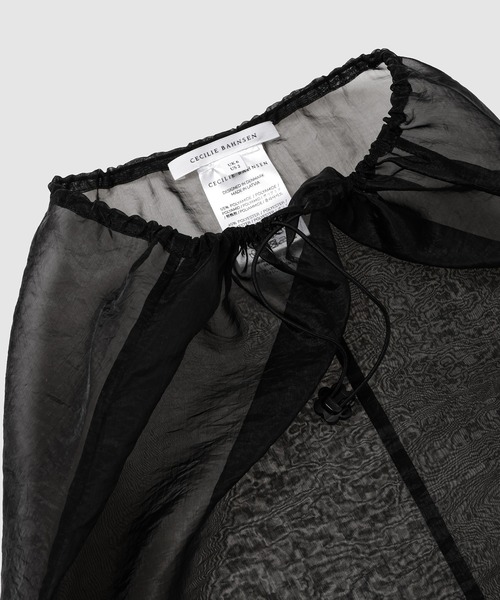 CECILIE BAHNSEN(セシリー バンセン)の「MIDI SKIRT WITH WAIST DRAWSTRING AND EMBROIDERY(スカート・レディース・ブラック・6/8)」の5枚目の写真