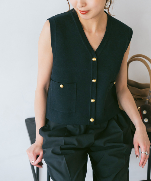 Spick & Span 美品 バルキーヤーンミラノリブニットベスト バルキーヤーンミラノリブニットベスト（ベスト）｜Spick & Span