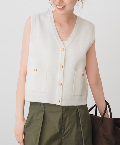 バルキーヤーンミラノリブニットベスト