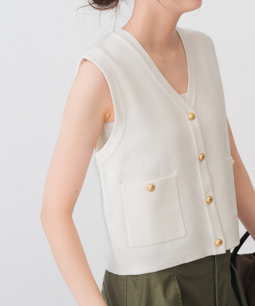 バルキーヤーンミラノリブニットベスト