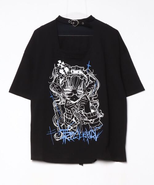 NOVESSEL(ノベセル)の「『TricuspidC/トライカスピッドシー』バックレースアッププリントTシャツ(Tシャツ/カットソー・レディース・ホワイト/ブラック・S)」の17枚目の写真