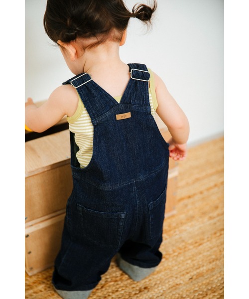 ooju（オージュ）の「【ooju】デニム オーバーオール（サロペット/オーバーオール・キッズ・インディゴブルー/アイボリー・1/2/3/4）」の3枚目の写真