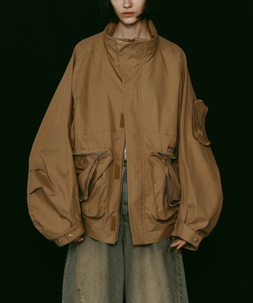 Knuth Marf（クヌースマーフ）の「【Knuth Marf】nylon blouson（ブルゾン・レディース・ブラック/キャメル・FREE）」の2枚目の写真