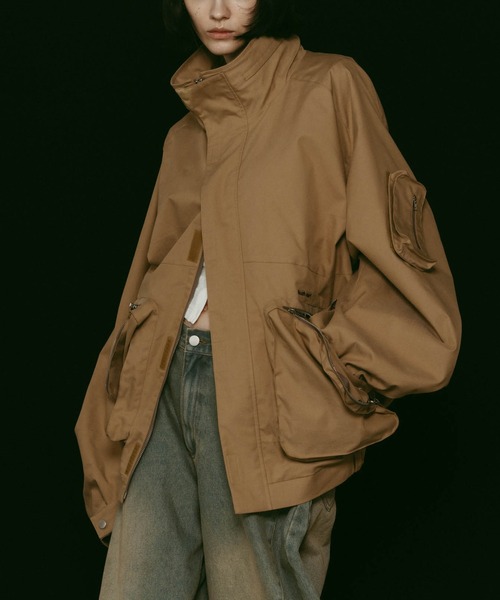 Knuth Marf（クヌースマーフ）の「【Knuth Marf】nylon blouson（ブルゾン・レディース・ブラック/キャメル・FREE）」の5枚目の写真