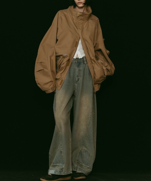 Knuth Marf（クヌースマーフ）の「【Knuth Marf】nylon blouson（ブルゾン・レディース・ブラック/キャメル・FREE）」の6枚目の写真