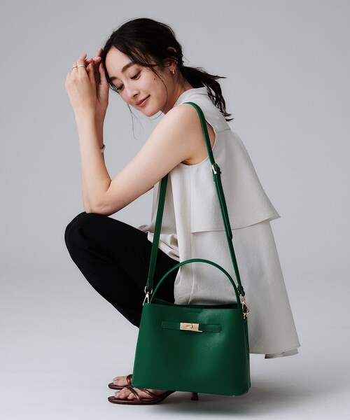 UNTITLED（アンタイトル）の「【追加/新色】エアリーワンハンドルバッグ（ハンドバッグ・レディース・ブラック/グリーン/ライトグレー/サックスブルー/ベージュ・99）」の17枚目の写真