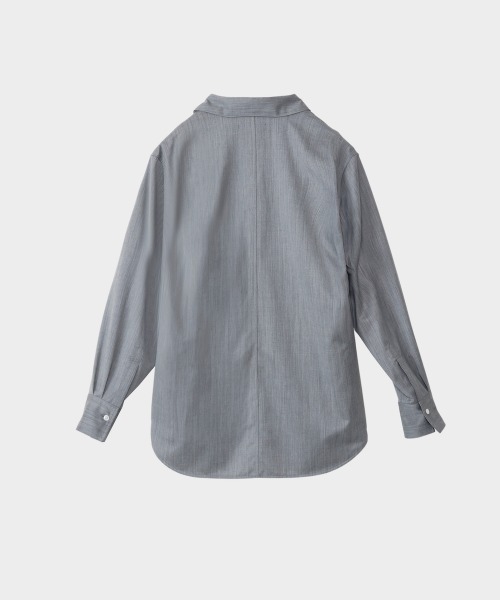 CINOH（チノ）の「サマーウールプルオーバーシャツ（シャツ/ブラウス・メンズ・グレー・38/46/44）」の4枚目の写真