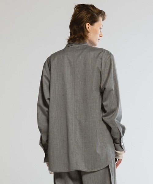 CINOH（チノ）の「サマーウールプルオーバーシャツ（シャツ/ブラウス・メンズ・グレー・38/46/44）」の6枚目の写真