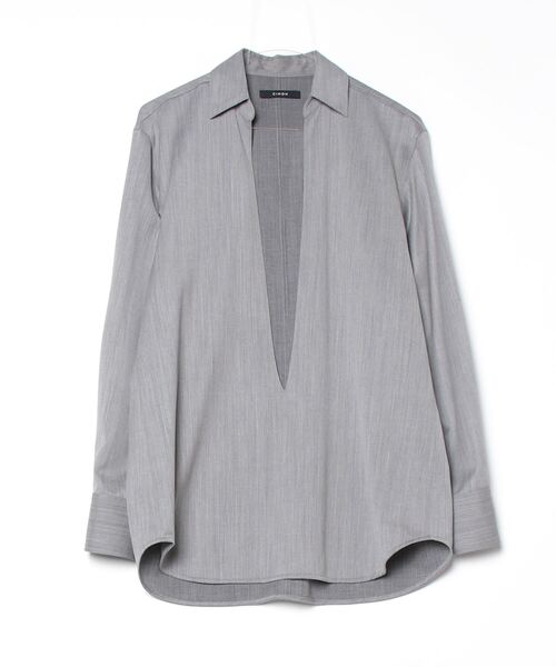 CINOH（チノ）の「サマーウールプルオーバーシャツ（シャツ/ブラウス・メンズ・グレー・38/46/44）」の7枚目の写真