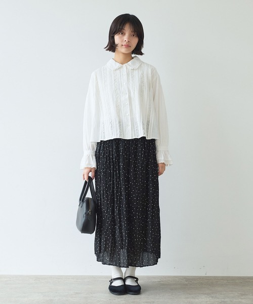 bulle de savon(ビュルデサボン)の「lace patchwork ブラウス(シャツ/ブラウス・レディース・ホワイト/ブラック・FREE)」の10枚目の写真