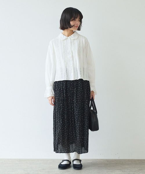 bulle de savon(ビュルデサボン)の「lace patchwork ブラウス(シャツ/ブラウス・レディース・ホワイト/ブラック・FREE)」の14枚目の写真