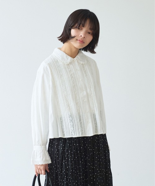 bulle de savon(ビュルデサボン)の「lace patchwork ブラウス(シャツ/ブラウス・レディース・ホワイト/ブラック・FREE)」の7枚目の写真