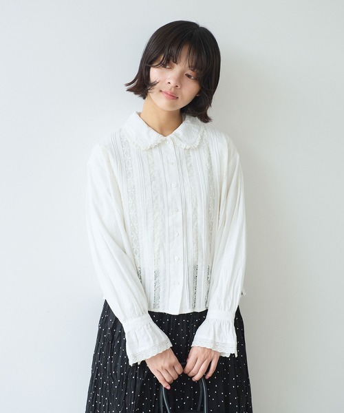 bulle de savon(ビュルデサボン)の「lace patchwork ブラウス(シャツ/ブラウス・レディース・ホワイト/ブラック・FREE)」の9枚目の写真
