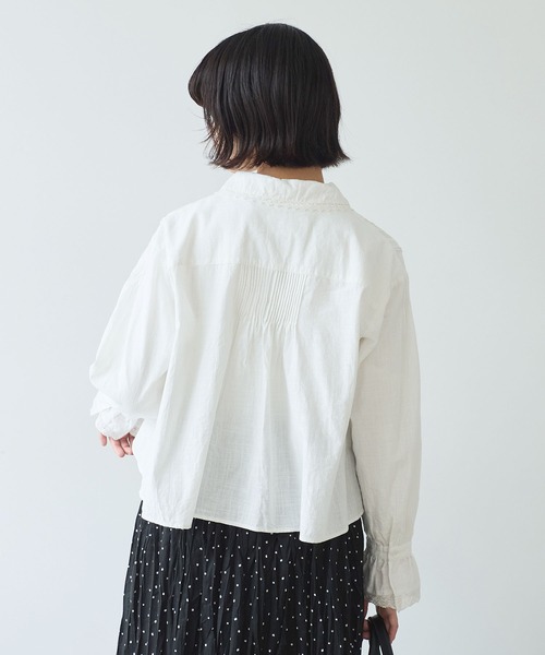 bulle de savon(ビュルデサボン)の「lace patchwork ブラウス(シャツ/ブラウス・レディース・ホワイト/ブラック・FREE)」の6枚目の写真