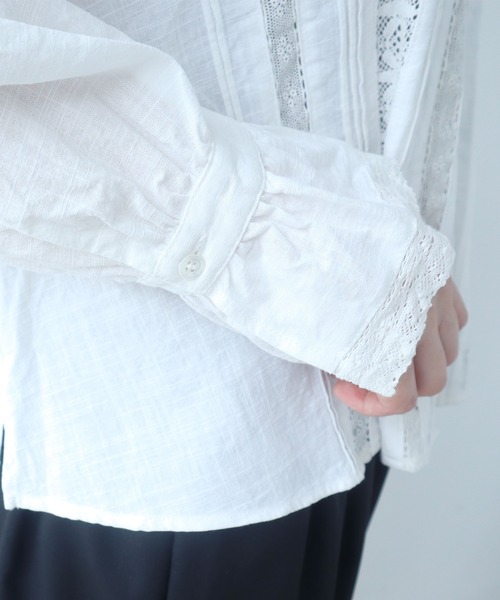 bulle de savon(ビュルデサボン)の「lace patchwork ブラウス(シャツ/ブラウス・レディース・ホワイト/ブラック・FREE)」の21枚目の写真