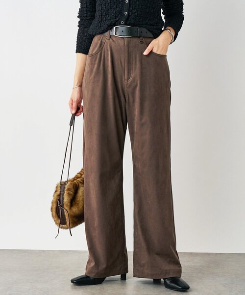 RIVE DROITE（リヴドロワ）の「【セットアップ対応】ブラッシュドクロスルーズパンツ（その他パンツ・レディース・キャメル/ブラウン・36/38）」の2枚目の写真