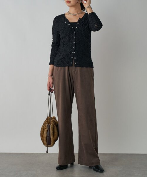 RIVE DROITE（リヴドロワ）の「【セットアップ対応】ブラッシュドクロスルーズパンツ（その他パンツ・レディース・キャメル/ブラウン・36/38）」の3枚目の写真