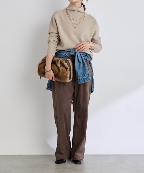 RIVE DROITE（リヴドロワ）の「【セットアップ対応】ブラッシュドクロスルーズパンツ（その他パンツ・レディース・キャメル/ブラウン・36/38）」の9枚目の写真