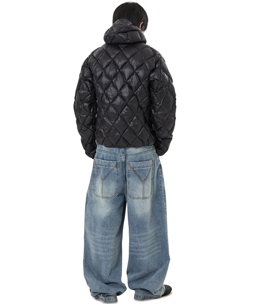 OY(オーワイ)の「『OY/オーワイ』DIAMOND QUILTED CURVED PANEL LIGHTWEIGHT PUFFER JACKET/ダイアモンドキルトカーブ パネルライトダウン(ダウンジャケット/コート・レディース・ブラック/ライトグレー・L)」の15枚目の写真