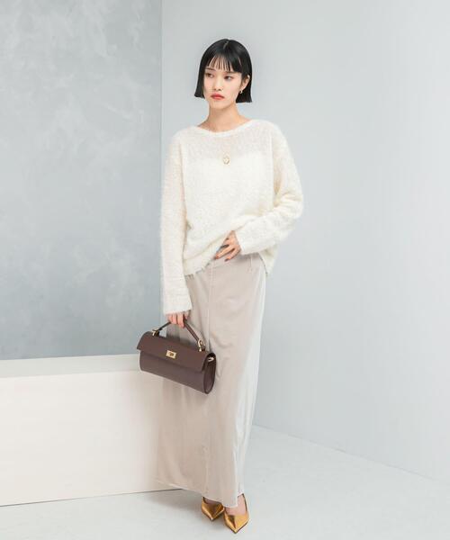 URBAN RESEARCH ROSSO WOMEN（アーバンリサーチ　ロッソ）の「ラメシャギーニットプルオーバー（ニット/セーター・レディース・イエロー/オフホワイト/チャコールグレー・FREE）」の7枚目の写真