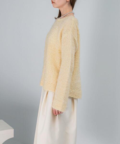 URBAN RESEARCH ROSSO WOMEN（アーバンリサーチ　ロッソ）の「ラメシャギーニットプルオーバー（ニット/セーター・レディース・イエロー/オフホワイト/チャコールグレー・FREE）」の14枚目の写真