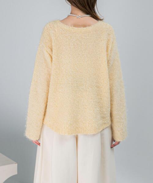 URBAN RESEARCH ROSSO WOMEN（アーバンリサーチ　ロッソ）の「ラメシャギーニットプルオーバー（ニット/セーター・レディース・イエロー/オフホワイト/チャコールグレー・FREE）」の15枚目の写真