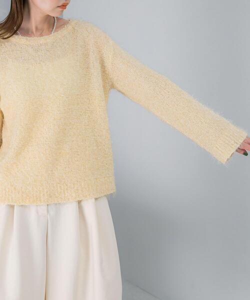 URBAN RESEARCH ROSSO WOMEN（アーバンリサーチ　ロッソ）の「ラメシャギーニットプルオーバー（ニット/セーター・レディース・イエロー/オフホワイト/チャコールグレー・FREE）」の16枚目の写真