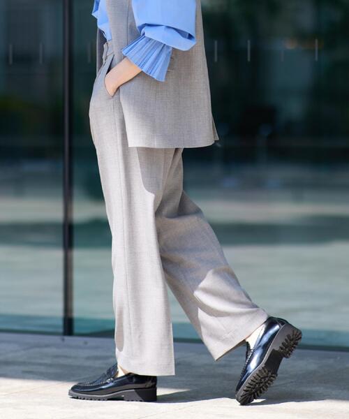 ビジネスセミワイドパンツ【セットアップ可/洗濯機OK】/CAVIAN