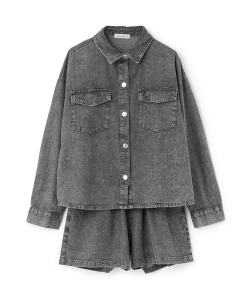 LOVETOXIC（ラブトキシック）の「デニムシャツセットアップ（セットアップ・キッズ・ブラック/ブルー・M:150cm/S:140cm/L:160cm/130cm）」の10枚目の写真