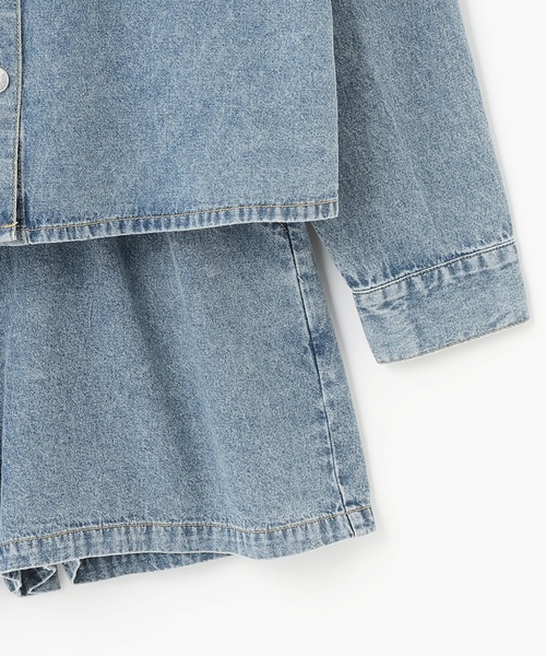 LOVETOXIC（ラブトキシック）の「デニムシャツセットアップ（セットアップ・キッズ・ブラック/ブルー・M:150cm/S:140cm/L:160cm/130cm）」の15枚目の写真