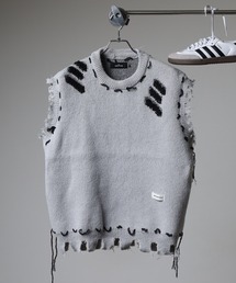 FUNALIVE | ABETTOR 太ステッチクラッシュ縫製ニットベスト(ベスト)
