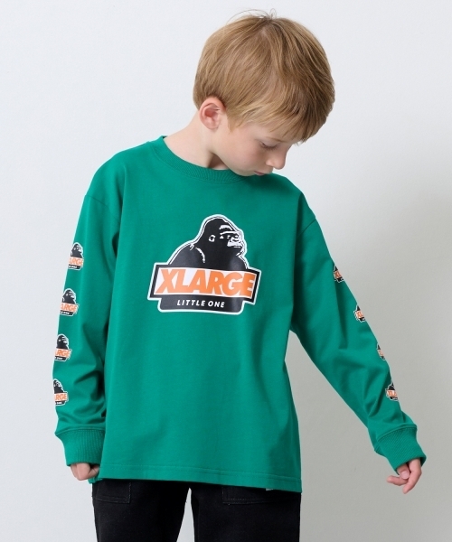 XLARGE KIDS（エクストララージキッズ）の「袖OGプリント長袖Tシャツ（Tシャツ/カットソー・キッズ・トップグレー/グリーン/ブラック・100cm/90cm/140cm/130cm/120cm/110cm/80ｃｍ）」の3枚目の写真
