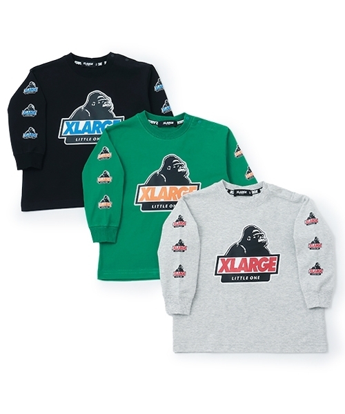 XLARGE KIDS（エクストララージキッズ）の「袖OGプリント長袖Tシャツ（Tシャツ/カットソー・キッズ・トップグレー/グリーン/ブラック・100cm/90cm/140cm/130cm/120cm/110cm/80ｃｍ）」の9枚目の写真