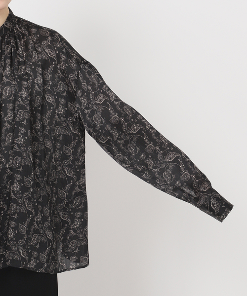 COUTURE D'ADAM】Stand Collar Botanical Paisley Blouse（シャツ