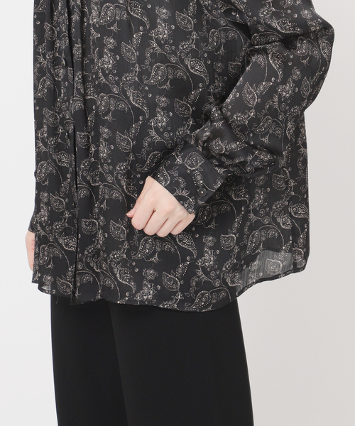 セール】【COUTURE D'ADAM】Stand Collar Botanical Paisley Blouse