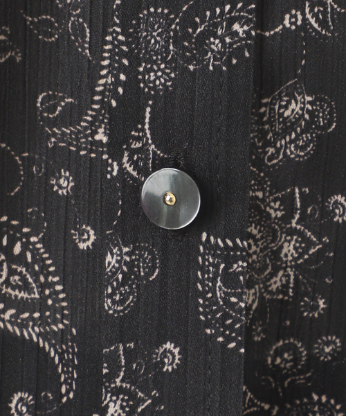 COUTURE D'ADAM】Stand Collar Botanical Paisley Blouse（シャツ