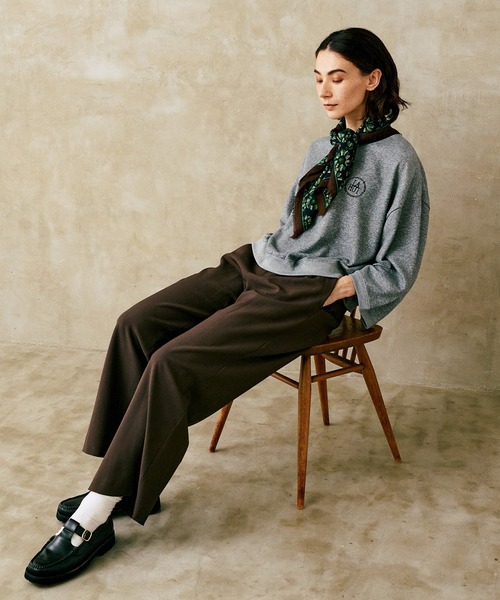 LA MARINE FRANCAISE（マリン フランセーズ）の「【LA HUTTE】別注クロップドスウェット（Tシャツ/カットソー・レディース・グレー・FREE）」の3枚目の写真