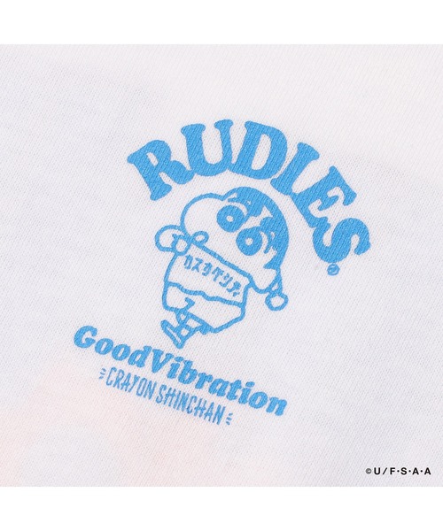 RUDIE'S(ルーディーズ)の「RUDIE'SxCRAYON SHINCHAN GUITAR RAGLANTEE/ルーディーズ×クレヨンしんちゃん ギターラグランTシャツ(Tシャツ/カットソー・メンズ・ホワイト×ネイビー/ホワイト×ブラック・XL/L/M/S)」の11枚目の写真