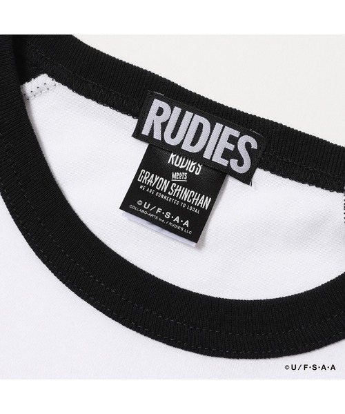 RUDIE'S(ルーディーズ)の「RUDIE'SxCRAYON SHINCHAN GUITAR RAGLANTEE/ルーディーズ×クレヨンしんちゃん ギターラグランTシャツ(Tシャツ/カットソー・メンズ・ホワイト×ネイビー/ホワイト×ブラック・XL/L/M/S)」の8枚目の写真