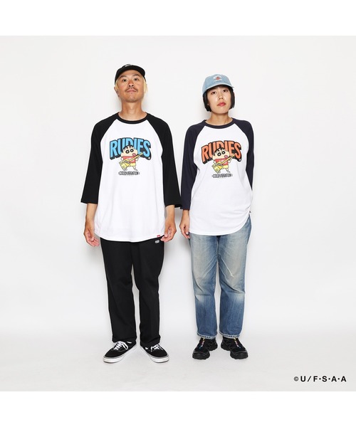 RUDIE'S(ルーディーズ)の「RUDIE'SxCRAYON SHINCHAN GUITAR RAGLANTEE/ルーディーズ×クレヨンしんちゃん ギターラグランTシャツ(Tシャツ/カットソー・メンズ・ホワイト×ネイビー/ホワイト×ブラック・XL/L/M/S)」の16枚目の写真