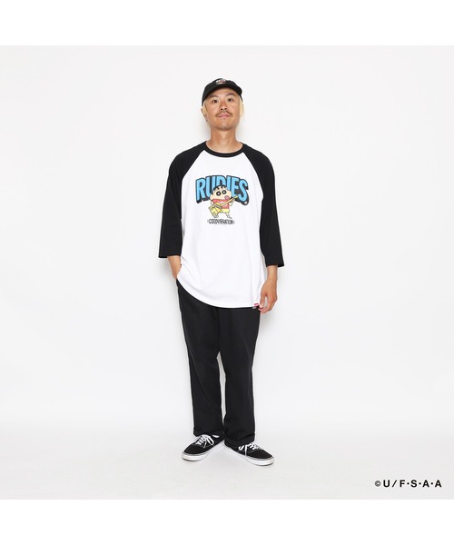 RUDIE'S(ルーディーズ)の「RUDIE'SxCRAYON SHINCHAN GUITAR RAGLANTEE/ルーディーズ×クレヨンしんちゃん ギターラグランTシャツ(Tシャツ/カットソー・メンズ・ホワイト×ネイビー/ホワイト×ブラック・XL/L/M/S)」の18枚目の写真