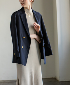 NOBLE ノーブル　麻ダブルブレストジャケット　ナチュラル Noble（ノーブル）の「《追加2》麻ストレッチダブルブレスト