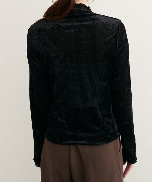 natural couture(ナチュラルクチュール)の「フロッキーメッシュボトルネックプルオーバー(Tシャツ/カットソー・レディース・ブラウン/ブルー/ブラック/アイボリー・FREE)」の21枚目の写真