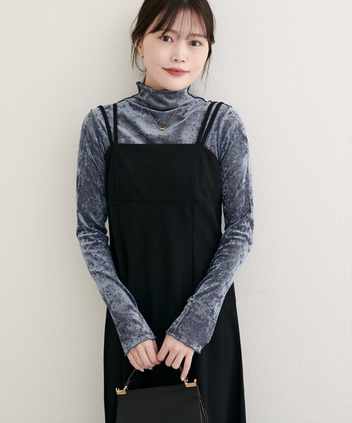 natural couture(ナチュラルクチュール)の「フロッキーメッシュボトルネックプルオーバー(Tシャツ/カットソー・レディース・ブラウン/ブルー/ブラック/アイボリー・FREE)」の17枚目の写真