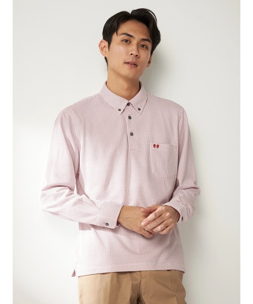 McGREGOR（マックレガー）の「メダリオンプリント長袖ポロ（ポロシャツ・メンズ・スモークピンク/ライトブルー・L/M/XL）」の3枚目の写真